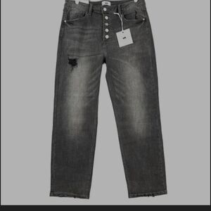 I & M Women's Crop Gray Ripped Distressed Mom Jean Stretch Size‎ 0 Nwt Soft